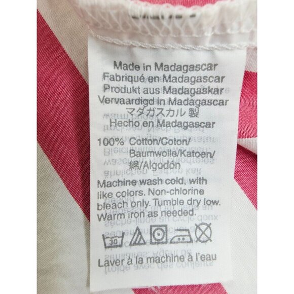 J. Crew Size Medium Womens Red White Stripe Long Sleeve Cotton Pocket Shirt - Picture 6 of 9